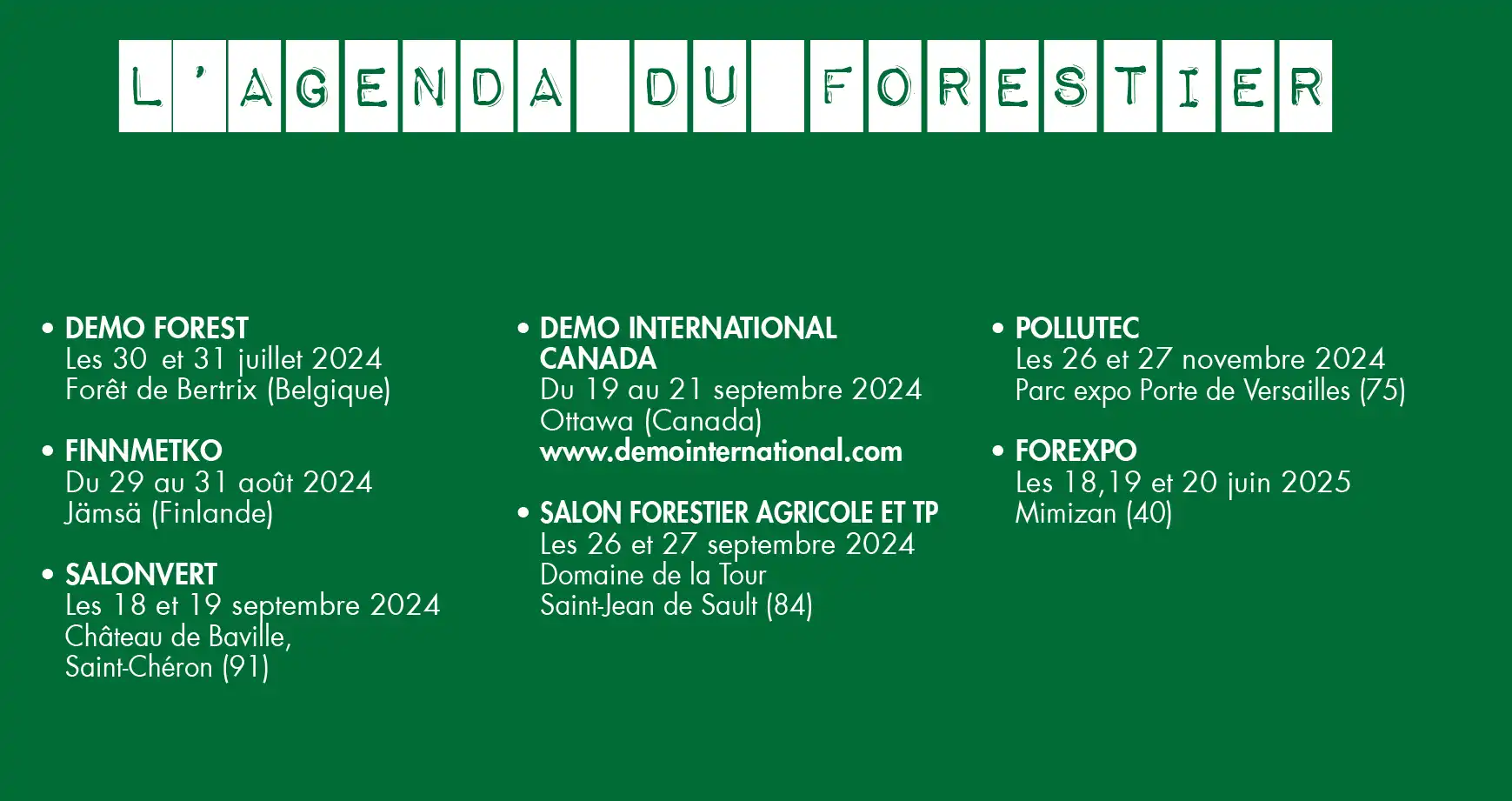 image agenda du forestier juillet-août 2024
